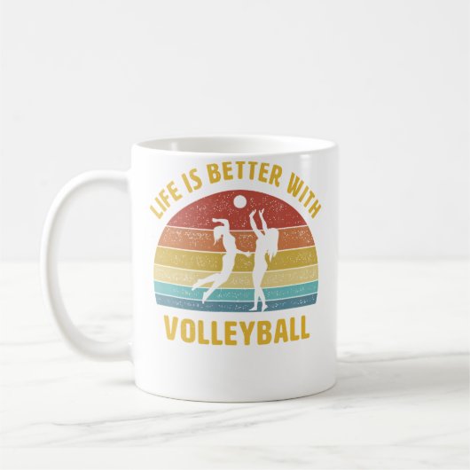 Life Is Better With Volleyball Saying Volleyball T Koffiemok (Links)