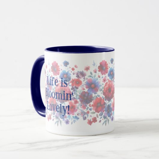 Life is Bloomin Lovely Voeg je eigen offerte toe Mok (Voorkant links)