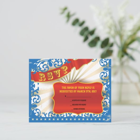 LIFE IS EEN CIRCUS Bat Bar Mitzvah uitnodiging (Staand voorkant)