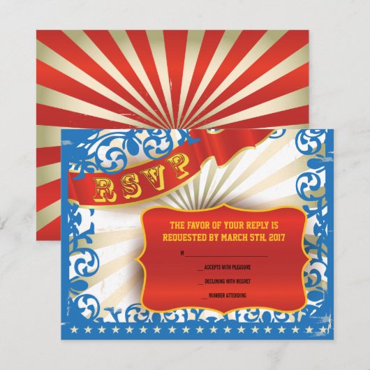 LIFE IS EEN CIRCUS Bat Bar Mitzvah uitnodiging (Voorkant / Achterkant)