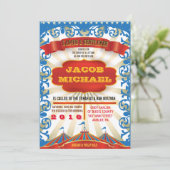 LIFE IS EEN CIRCUS Bat Bar Mitzvah uitnodiging (Staand voorkant)