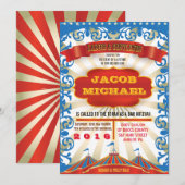 LIFE IS EEN CIRCUS Bat Bar Mitzvah uitnodiging (Voorkant / Achterkant)