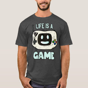Life is een game Toon gaming console gezicht T-shirt