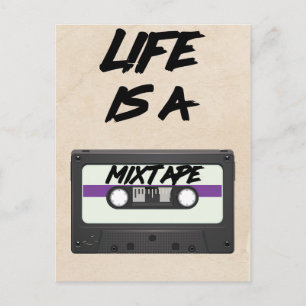life is een mixtape inspirerend quote briefkaart