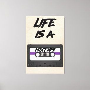 life is een mixtape inspirerend quote canvas afdruk