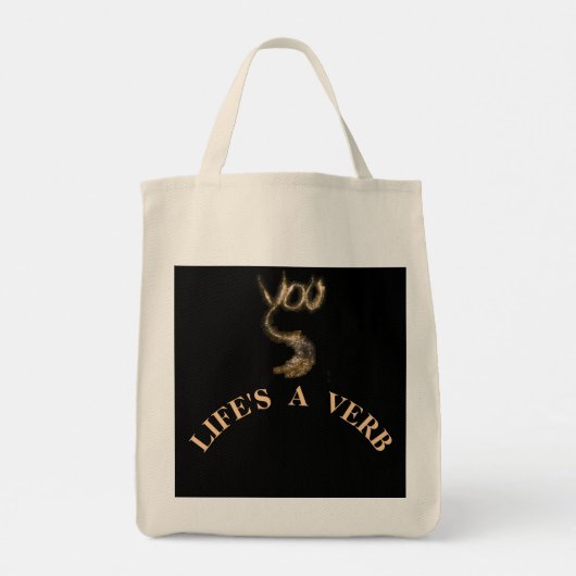 LIFE IS EEN VERB TOTE BAG (Achterkant)