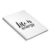Life is Energy Black Font motiverend Notitieboek (Rechterzijde)