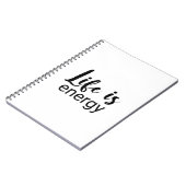 Life is Energy Black Font motiverend Notitieboek (Linkerzijde)