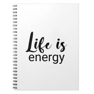 Life is Energy Black Font motiverend Notitieboek