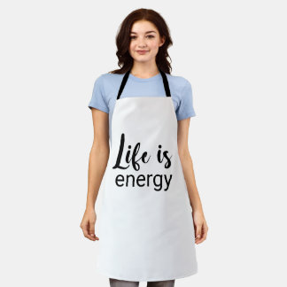 Life is Energy Black Font motiverend Schort