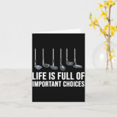 Life Is Full Of Imrtant Choices Golf Christmas  Kaart (Gele Bloem)