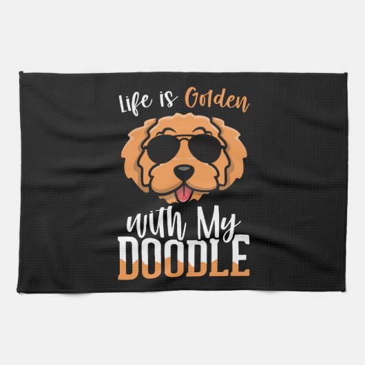 Life is Golden with My Doodle, Dogs Owner Quotes Theedoek (Horizontaal)