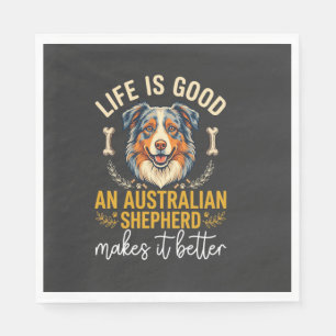 Life Is Good Australische Herder Hondenbot Servet