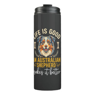 Life Is Good Australische Herder Hondenbot Thermosbeker