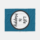 Life Is Happy Shirt  Fleece Deken (Voorkant (Horizontaal))
