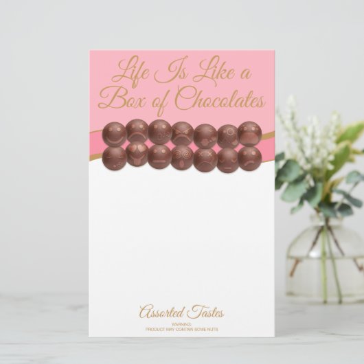Life Is Like a Box of Chocolates Briefpapier (Staand voorkant)