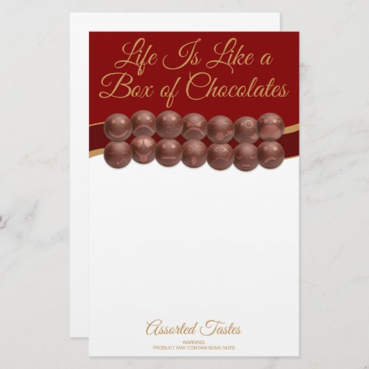 Life Is Like a Box of Chocolates Briefpapier (Voorkant / Achterkant)