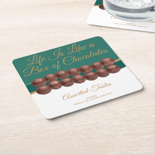 Life Is Like a Box of Chocolates Kartonnen Onderzetters (Schuin)
