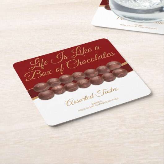 Life Is Like a Box of Chocolates Kartonnen Onderzetters (Schuin)