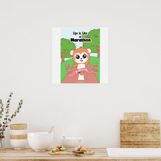 Life is like a marathon Wall art Poster (Keuken)