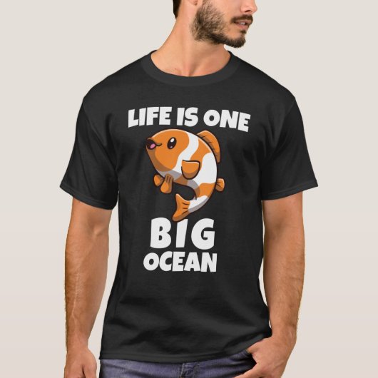 Life Is One Big Ocean Clownfish Anemone T-shirt (Voorkant)