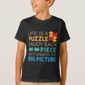 Life Is Puzzle Enjoy Each Ece _ Jigsaw Puzzle Love T-shirt (Voorkant)