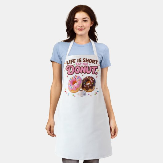 Life Is Short Eat The Donut Food Lover Schort (Gedragen)