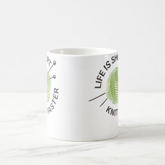 Life Is Short Knit Faster Koffiemok (Center)