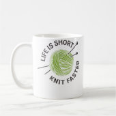 Life Is Short Knit Faster Koffiemok (Links)