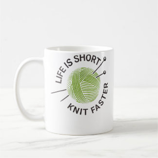 Life Is Short Knit Faster Koffiemok