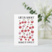 Life Is Short Make It Sweet Quote Boho Wildflower Briefkaart (Staand voorkant)