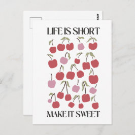 Life Is Short Make It Sweet Quote Boho Wildflower  Briefkaart