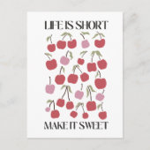 Life Is Short Make It Sweet Quote Boho Wildflower Briefkaart (Voorkant)