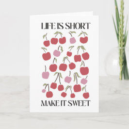Life Is Short Make It Sweet Quote Boho Wildflower  Kaart