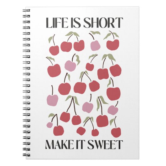 Life Is Short Make It Sweet Quote Boho Wildflower  Notitieboek (Voorkant)