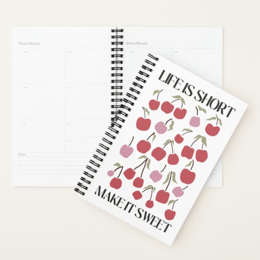 Life Is Short Make It Sweet Quote Boho Wildflower  Planner (Display)