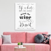 LIFE IS SHORT moderne typografie motivatie grijs Canvas Afdruk (Insitu (Woonkamer))