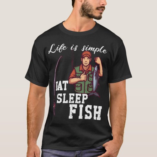 Life is simple - fish t-shirt (Voorkant)