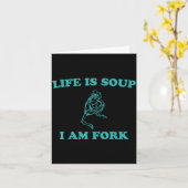 Life Is Soup I Am Fork Funny Frog  Kaart (Gele Bloem)