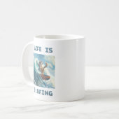 Life Is Surfing - for surf and cats enthusiasts Koffiemok (Voorkant links)