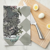 Life is Sweet (Silkie Hen & Sweet Peas) Controles Theedoek (Quarter Fold)