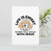 Life Is Sweet with Jesus beroemd gemaakt door Chri Feestdagenkaart (Staand voorkant)