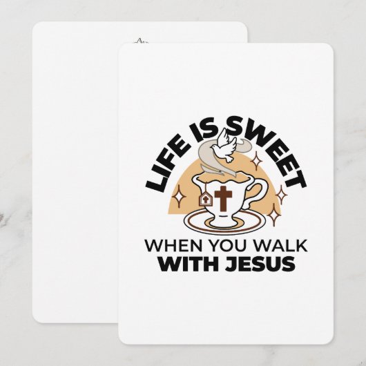 Life Is Sweet with Jesus beroemd gemaakt door Chri Feestdagenkaart (Voorkant / Achterkant)