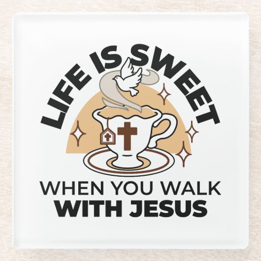 Life Is Sweet with Jesus beroemd gemaakt door Chri Glazen Onderzetter (Voorkant)