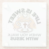 Life Is Sweet with Jesus beroemd gemaakt door Chri Glazen Onderzetter (Achterkant)