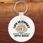 Life Is Sweet with Jesus beroemd gemaakt door Chri Sleutelhanger (Achterkant)
