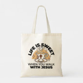 Life Is Sweet with Jesus beroemd gemaakt door Chri Tote Bag (Achterkant)