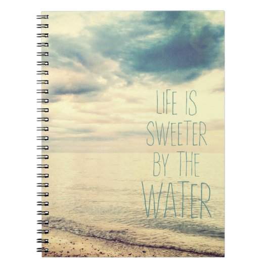 Life is Sweeter Beach Scene Notitieboek (Voorkant)