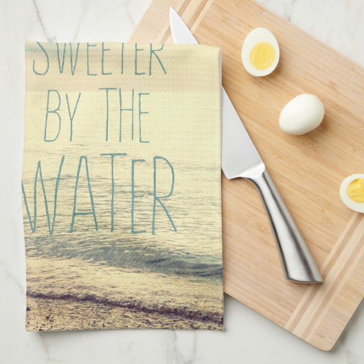 Life is Sweeter Beach Scene Theedoek (Quarter Fold)