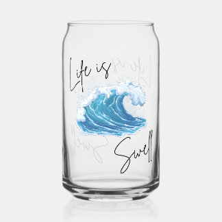 Life is Swell | Ocean Wave Minimalist Aesthetic Ca Blikvorm Glas